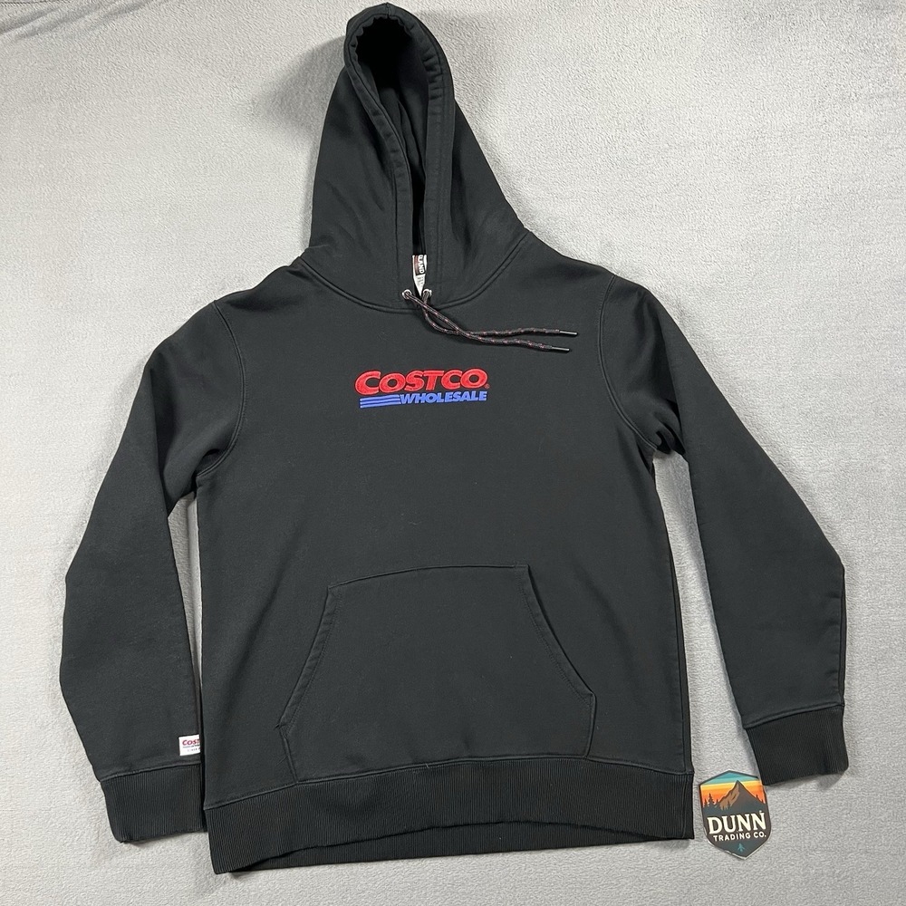 Costco Wholesale Hoodie Mens S Black Hooded Pullover Fleece Sweatshirt Unisex